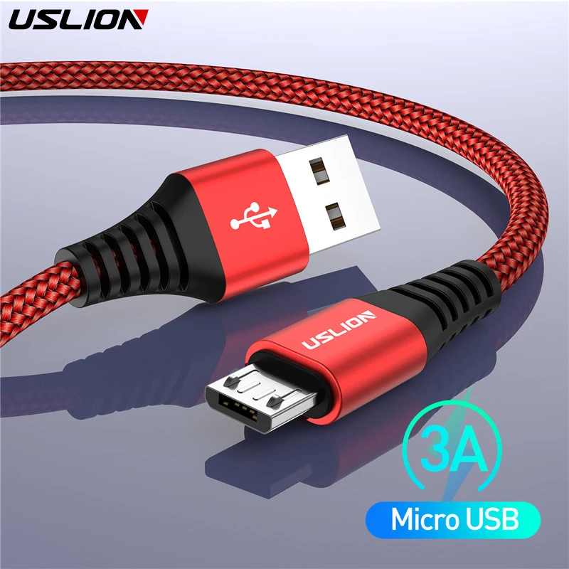 

USLION 3A Micro USB Cable Fast Charge USB Data Cable Cord for Samsung Xiaomi Redmi Note 4 5 Android Microusb Cable Fast Charging