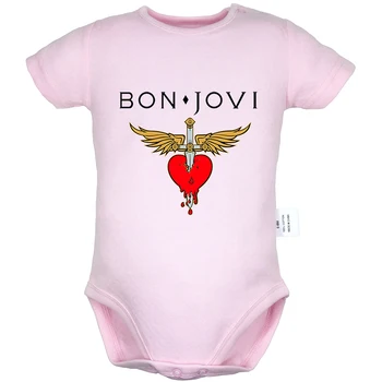 

Bon Jovi Rock Band Wing Heart Sword Happy Halloween evil pumpkin lantern candy Newborn Baby Outfits Jumpsuit Infant Bodysuit
