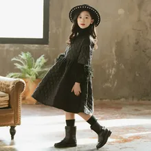 Новинка года; зимнее плотное платье для девочек модное платье в стиле пэчворк для маленьких девочек индивидуальное детское зимнее платье для девочек#8216