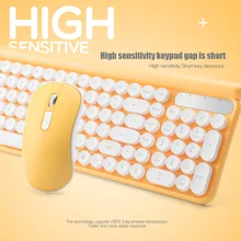 Перезаряжаемая Беспроводная клавиатура мышь комбо компактная пластиковая мышь с приемником HSJ-19