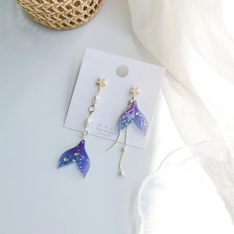 Kawaii Glitter Korea Style Sea Earrings