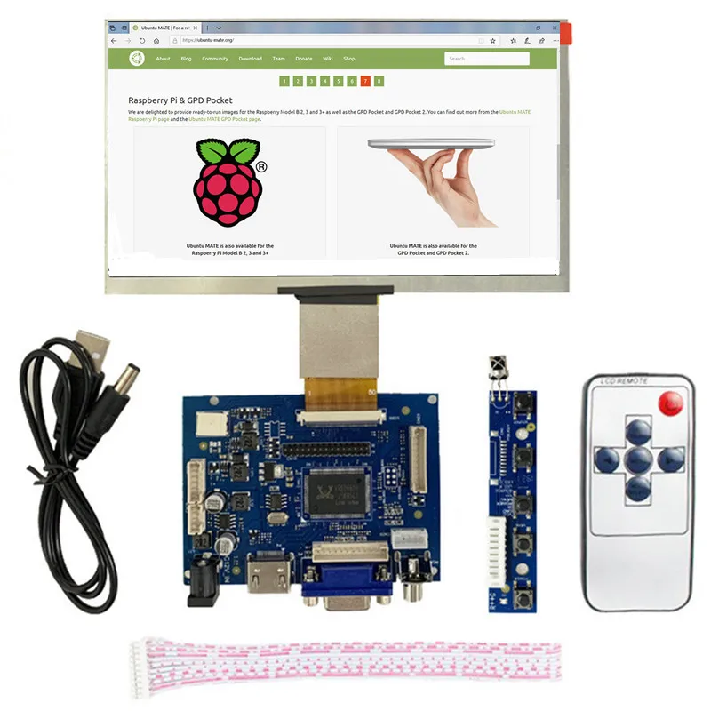 9 inch LCD Screen Display Monitor Driver Board HDMI VGA 2AV For Raspberry Pi Jetson Nano 1