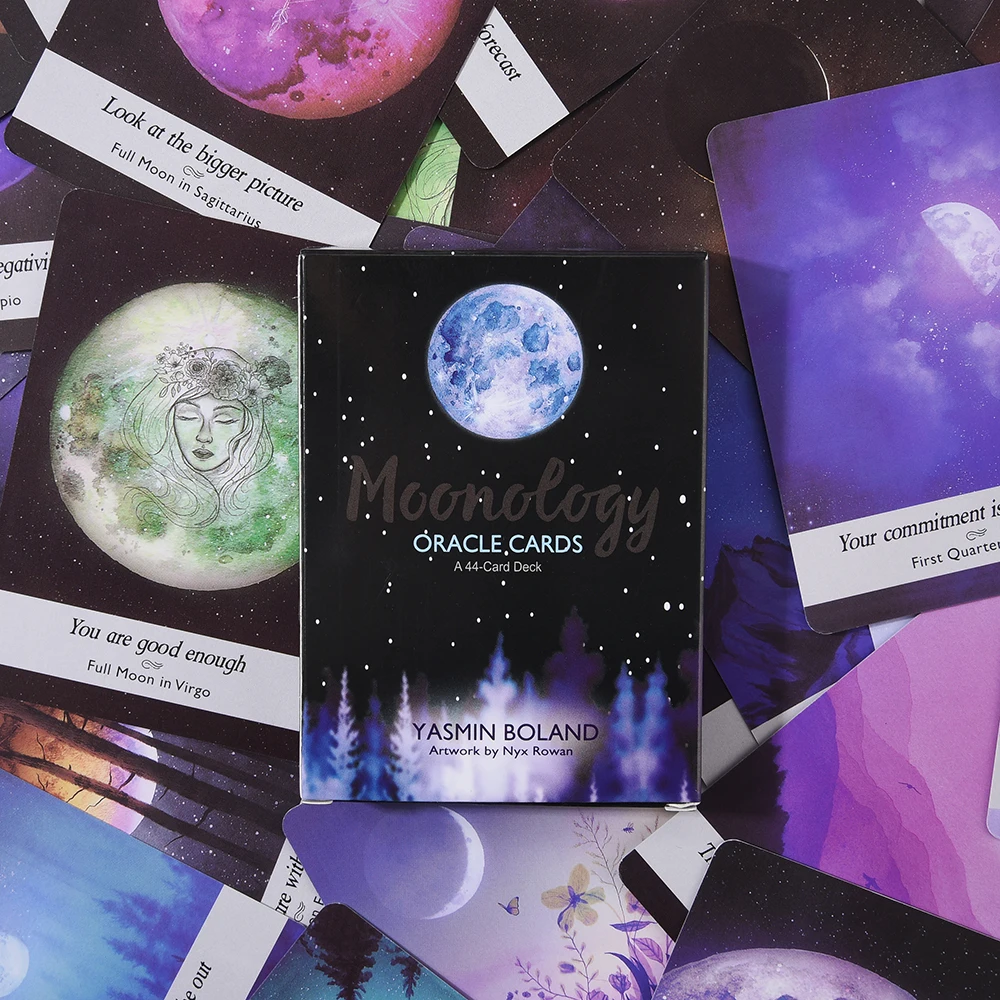 Moonology Oracle Cards электронная направляющая карточная игра в Таро с 44 картами игрушка сила Луны, чтобы получить ясность в вашей жизни