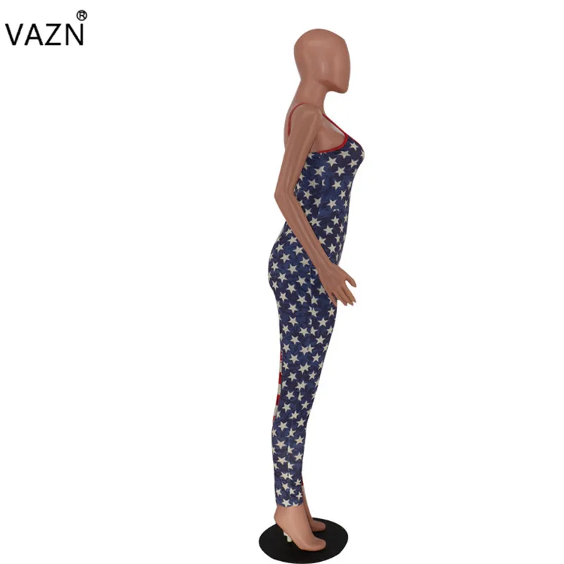 VAZN/, летнее женское,, Полосатое платье на бретельках, сексуальные уличные плотные комбинезоны, длинные штаны, YWJR0659