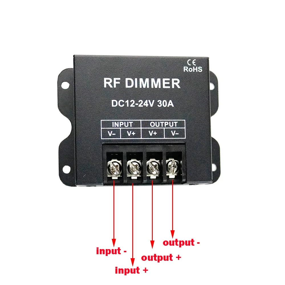 12V 24V 30A регулятор яркости светодиодного освещения Беспроводная яркость регулируемый пульт дистанционного управления один цвет регулятор линейного светильника для 5050 3528 полосы света