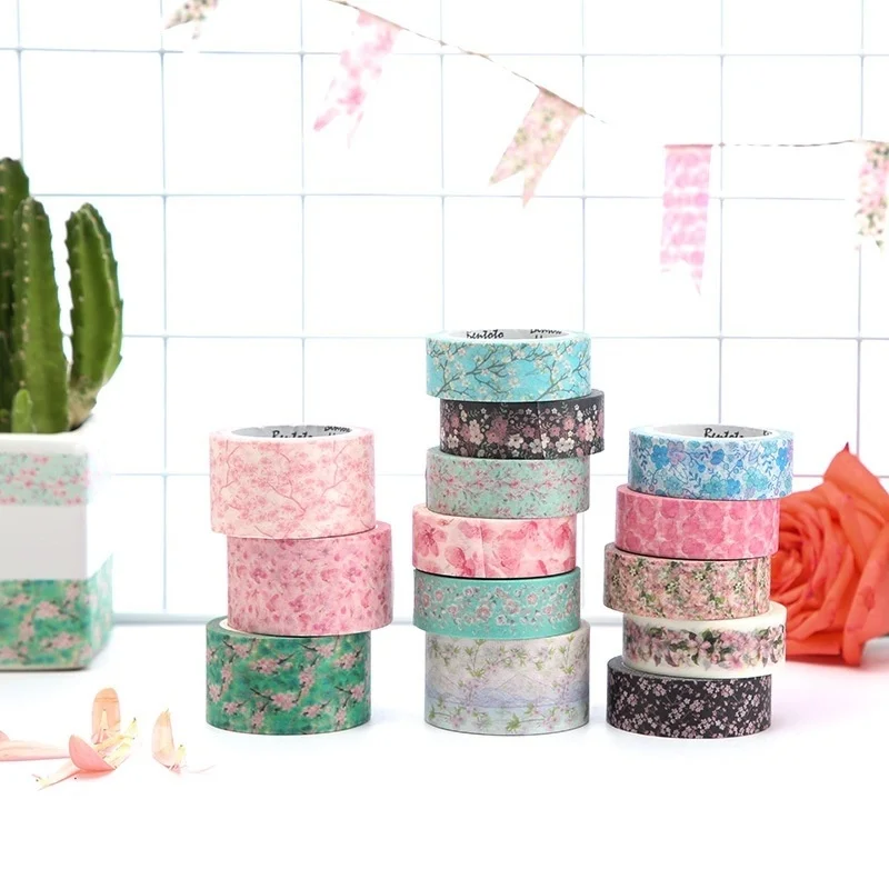 

Cute Romantic Sakura Cherry Blossoms Decorative Adhesive Tape Washi Tape Masking Tape School Office Supplies Sticker