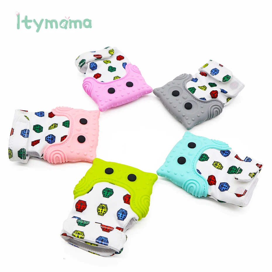 Itymama Детские Силиконовые варежки, Прорезыватель для зубов, перчатка, звук, Прорезыватель для зубов для новорожденных, жевательные варежки для кормления, прорезыватель, натуральные игрушки-"пальцы"