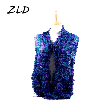 

ZLD bubble scarf women scarves lace tassel floral scarf shawl lady wraps youthful breathable scarves neckerchief tippet wraps