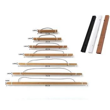 

Natural Magnetic Wooden Frame Poster Hanger Photo Frame Poster and Prints Brown Wood Wall Hanging Wall Painting Home Room Decor