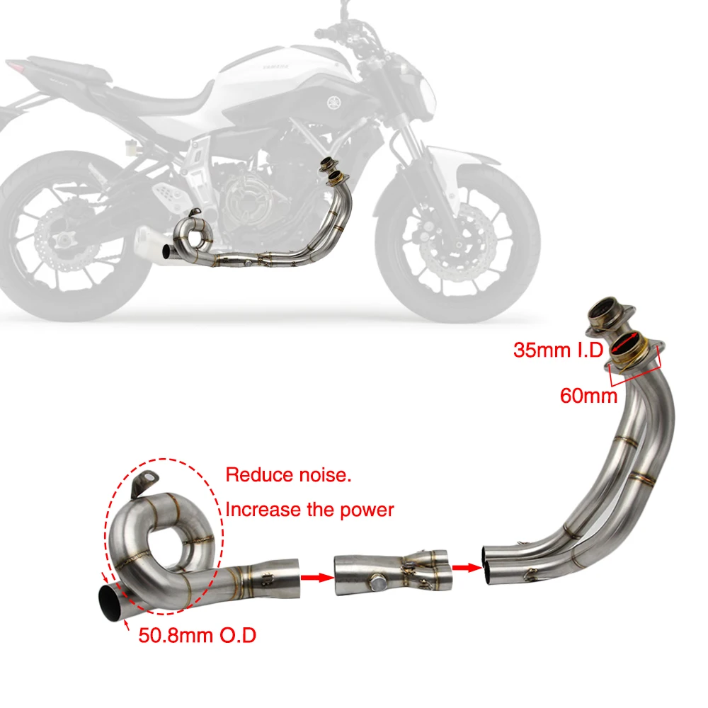 ZS слипоны для Yamaha MT07 FZ-07 MT-07 2013- мотоцикл Выхлопная система полная Модифицированная Передняя средняя Соединительная труба глушитель