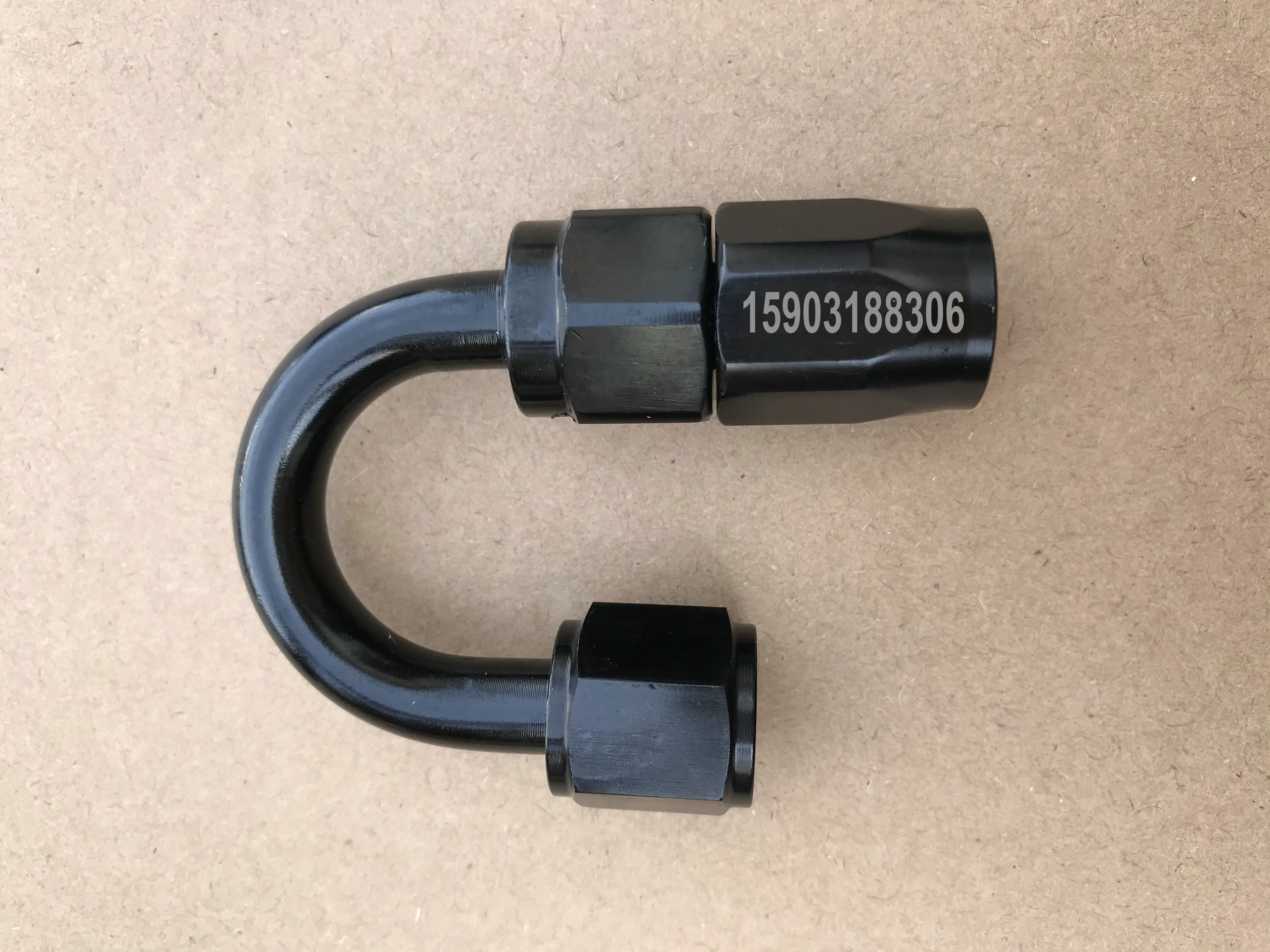 

High quality 180 degree Push Lock 6AN Black Fuel Oil Hose End Fittings Adaptor