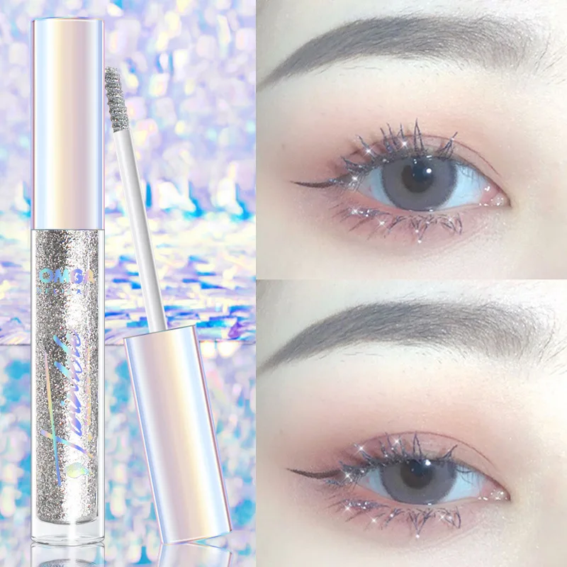 

omga Crystal Charm and Polish Silver Diamond in the Debris Mascara Bright Christmas Tree Brush Not Easy to Smudge G1001