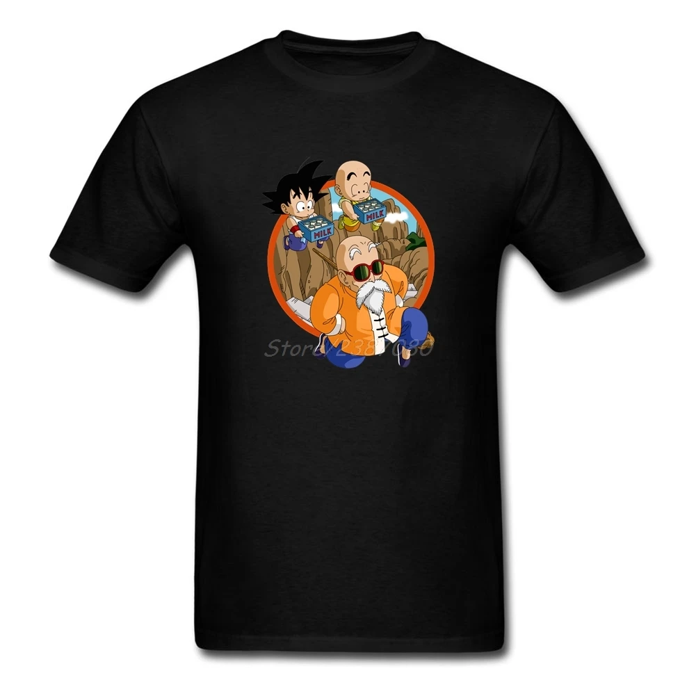 Roshi Master тренировочная забавная футболка Goku and Krillin хлопковые футболки с коротким