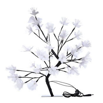 

48 LED Cherry Tree Night Lights Luminaries Table Lamps Fairy Optical Fiber Christmas Party Indoor Home Decor Holiday Lighting EU