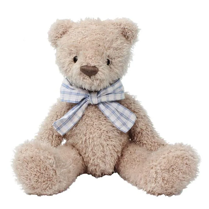 Bow Tie Teddy Bear Curly Plush Toy 30cm Kawaii Stuffed Animals