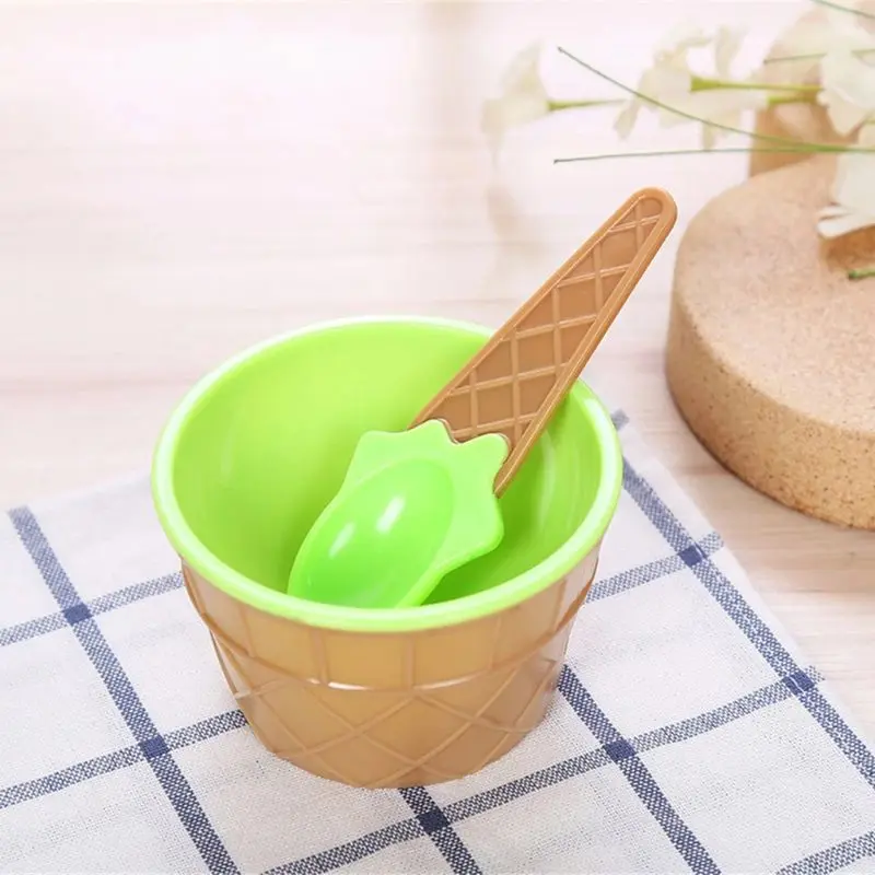 Ice Cream Bowl Spoon DIY Slime Clay Food Grade Baby Bowl Slime Accessories Y51E