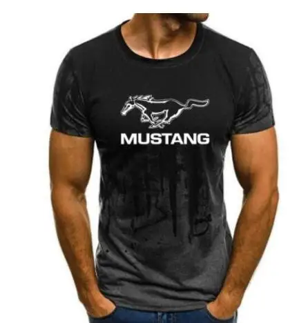 Ford Mustang Футболка мужская градиентный цвет короткий рукав Beefy Muscle Базовая однотонная блузка Футболка Топ Повседневная забавная футболка Летняя NY - Цвет: 23