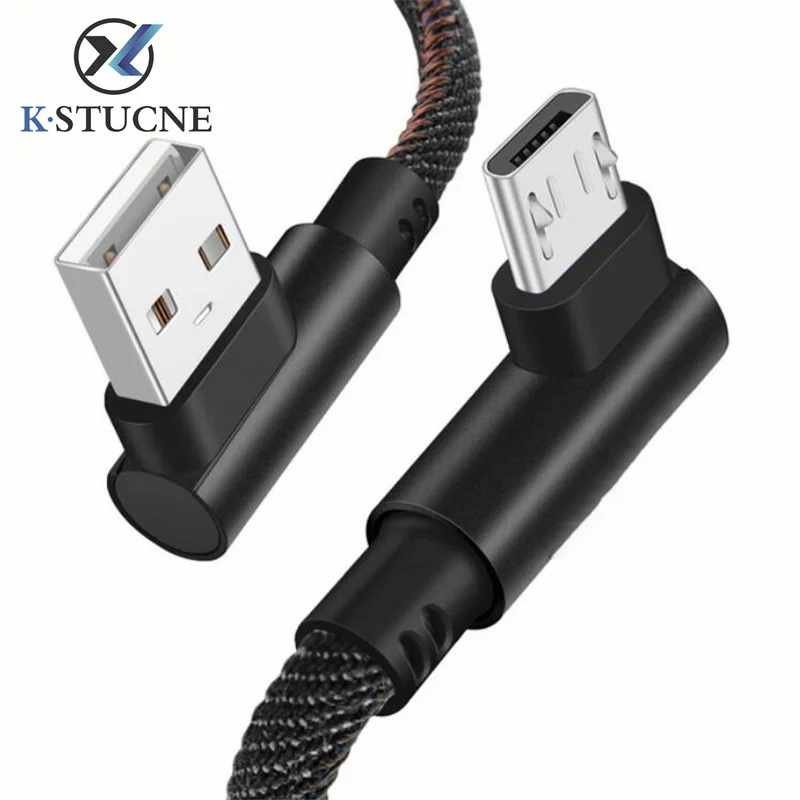 

90 Degree Micro USB Cable 2.4A Fast Charging Charge Data Cord Microusb Cable For Samsung Xiaomi Android Mobilie Phone Cable