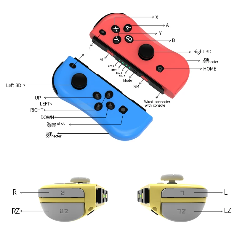 Беспроводной переключателя Nintend контроллер в том числе Joy-Con для Nintendo Switch вибрации и датчик функции могут быть использованы при помощи проводной и Bluetooth