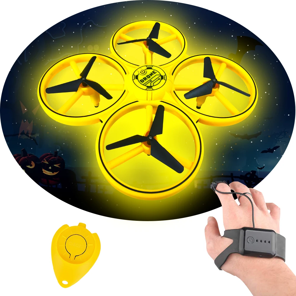 Interactive Induction Drone Toys Quadcopter LED Light RTF UAV Aircraft Intelligent Watch Remote Control UFO Children Gift | Игрушки и