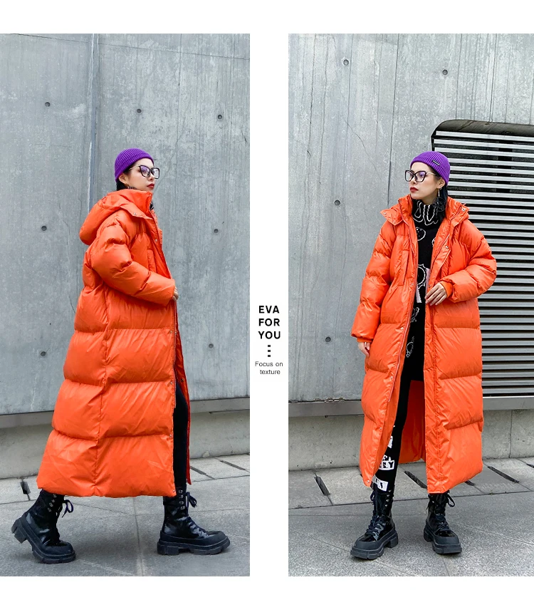 Женское длинное свободное зимнее пальто большого размера с капюшоном, женское хлопковое пальто, пуховик, Женское зимнее пальто