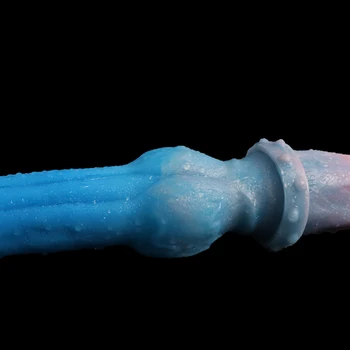 FAAK 15.7 lnch Long Double Dildo Smacaron Color Large Knot Penis Animal Horse Dog Dildo Lesbian Erotic Toys Anal Plug Sex Shop 5