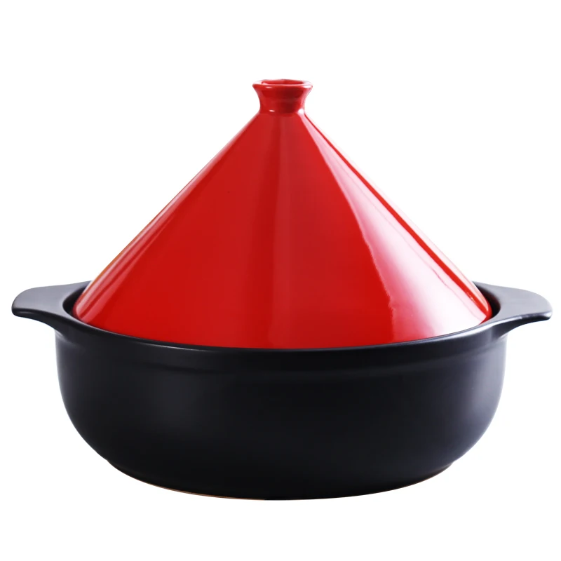 Керамическая кастрюля Taji большая из марокканской глины с высоким покрытием