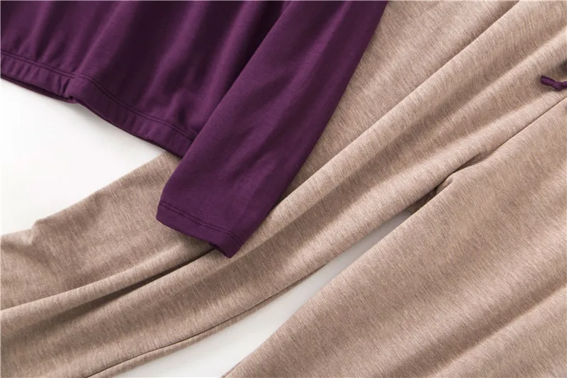 Пижамный комплект Для женщин Мягкий хлопок пижама, длинная рубашка и брюки 2 шт./компл. Femme одежда для сна сексуальное платье, бодикон, с рисунком, теплые домашняя одежда