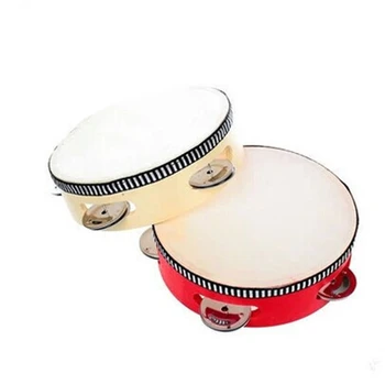 

Funny Children 6 Inch Hand Drum Musical Beat Percussion Instrument Kids Musical Wooden Drum Rattles Educational Toy