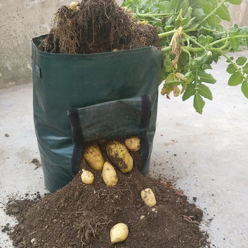 

Promotion! 5PCS 10 Gallons Potato Cultivation Planting Woven Fabric Bags Garden Pots Planters Vegetable Planting Bags Grow Bag