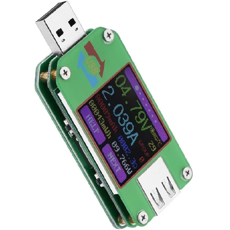 UM24C UM24 USB тестер ЖК-дисплей Напряжение измеритель тока Вольтметр Амперметр батарея Зарядка измерительный кабель сопротивление