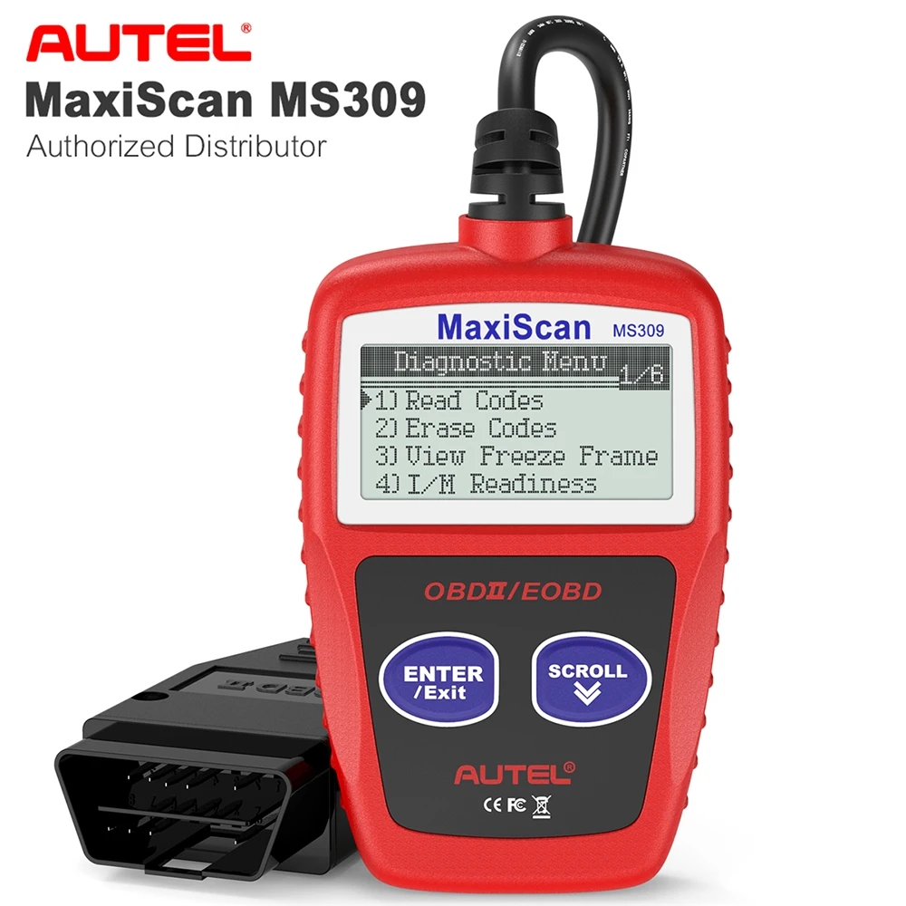 AUTEL MaxiScan MS309 инструмент для диагностики неисправностей автомобиля обслуживание автомобиля OBD2 Считыватель кода двигателя сканер