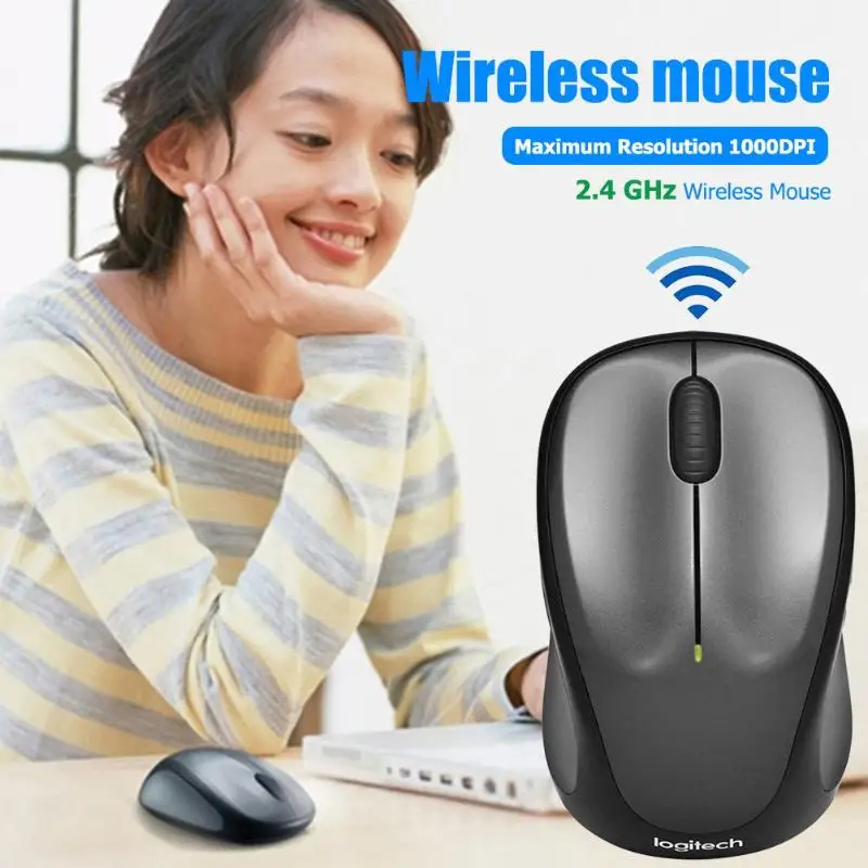 Logitech M235 USB Беспроводной Unifying Мышь 1000 Точек на дюйм 2 4 GHz 3 Кнопки оптическая мышь