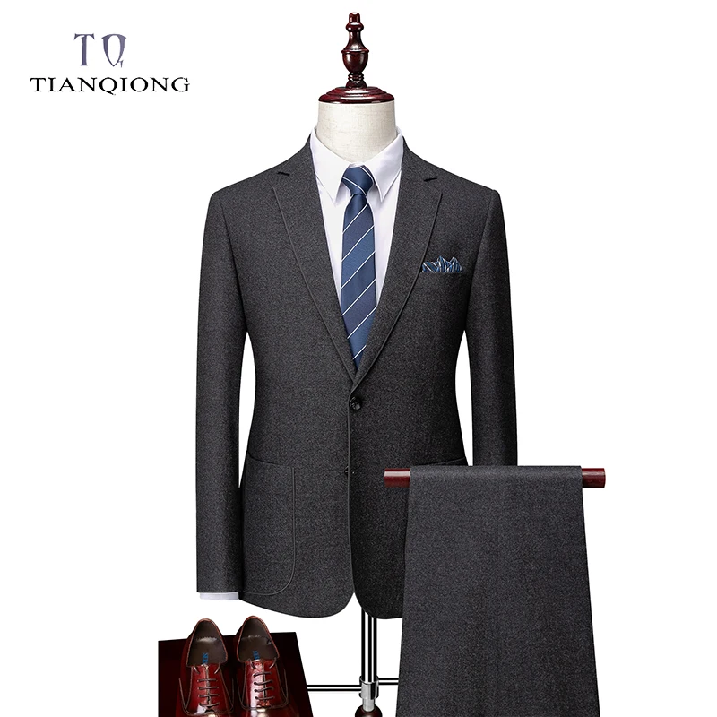 TIAN QIONG Suits Men 2020 High Quality Gentleman Suits with Pants for Men 2 Pieces Suit (Jacket+Pants) Mens Slim Fit Blazer TIAN QIONG Suits Men 2020 High Quality Gentleman Suits with Pants for Men 2 Pieces Suit (Jacket+Pants) Mens Slim Fit Blazer