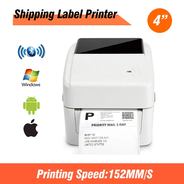 XP420B 4 Inci Thermal Shipping Printer Label Stiker Perekat USB Bluetooth  Printer 152 Mm/s 203 DPI untuk ISO Android MAC
