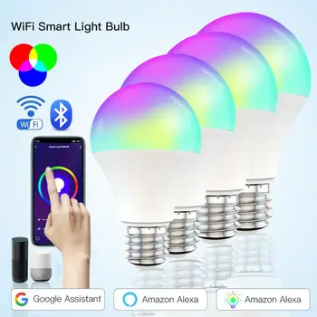 

Smart Light Bulb E27/B22 LED RGB WiFi Lamp Wake Up Smart Lamp Night Light Voice Control APP Work With Alexa Google Home