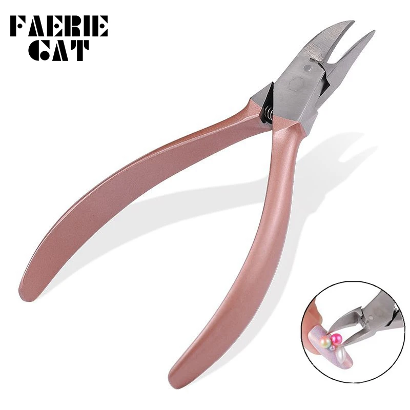 

1pc Champagne Stainless Steel Cutter Nipper Rhinestone Gem Unloading Drill Cutting Wires Nail Art Jewelry Remover Tool Non-slip