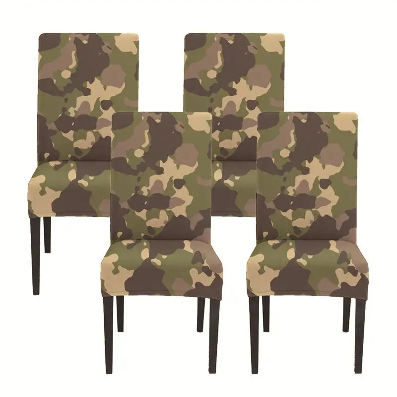 2Camo 4 pack Цифровая печать домашний декор обеденный Чехол для стула высокоэластичный персональный чехол для сиденья Камуфляжный дизайн - Цвет: 2Camo 4 pack