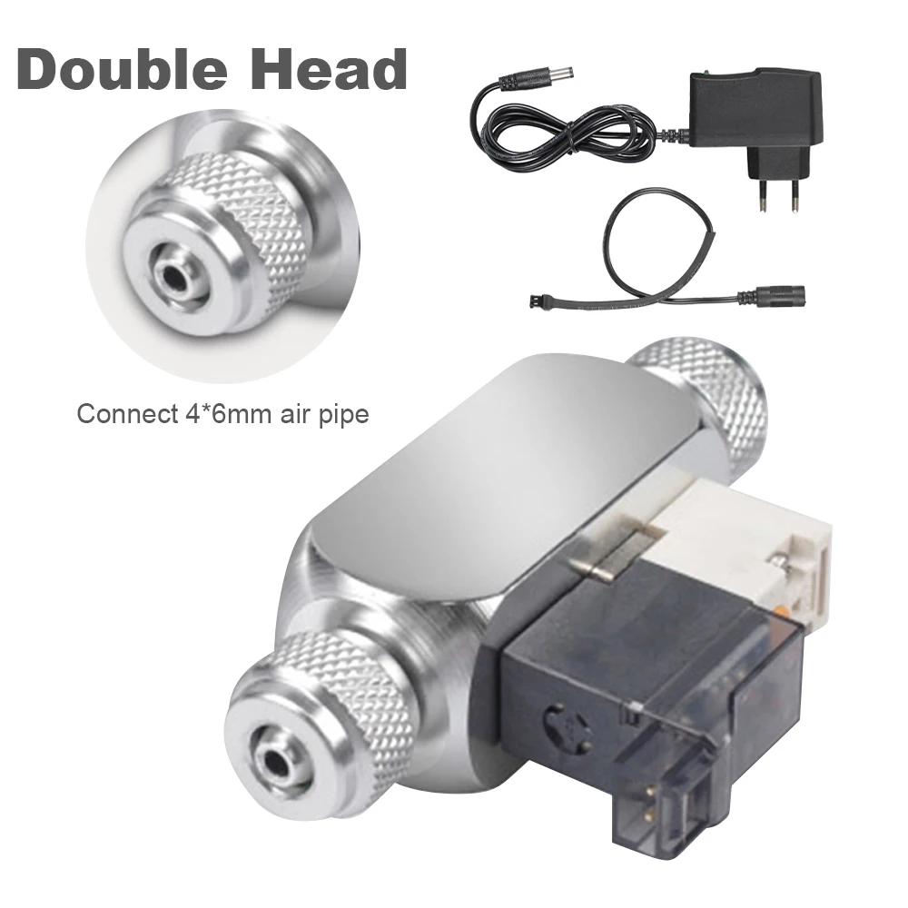 double head EU plug DC 12V Solenoid Valve Aquarium CO2 System Regulator Electromagnetic Valve for Fish Tank Water Plant Grass Grow Double Head - Цвет: double head EU plug