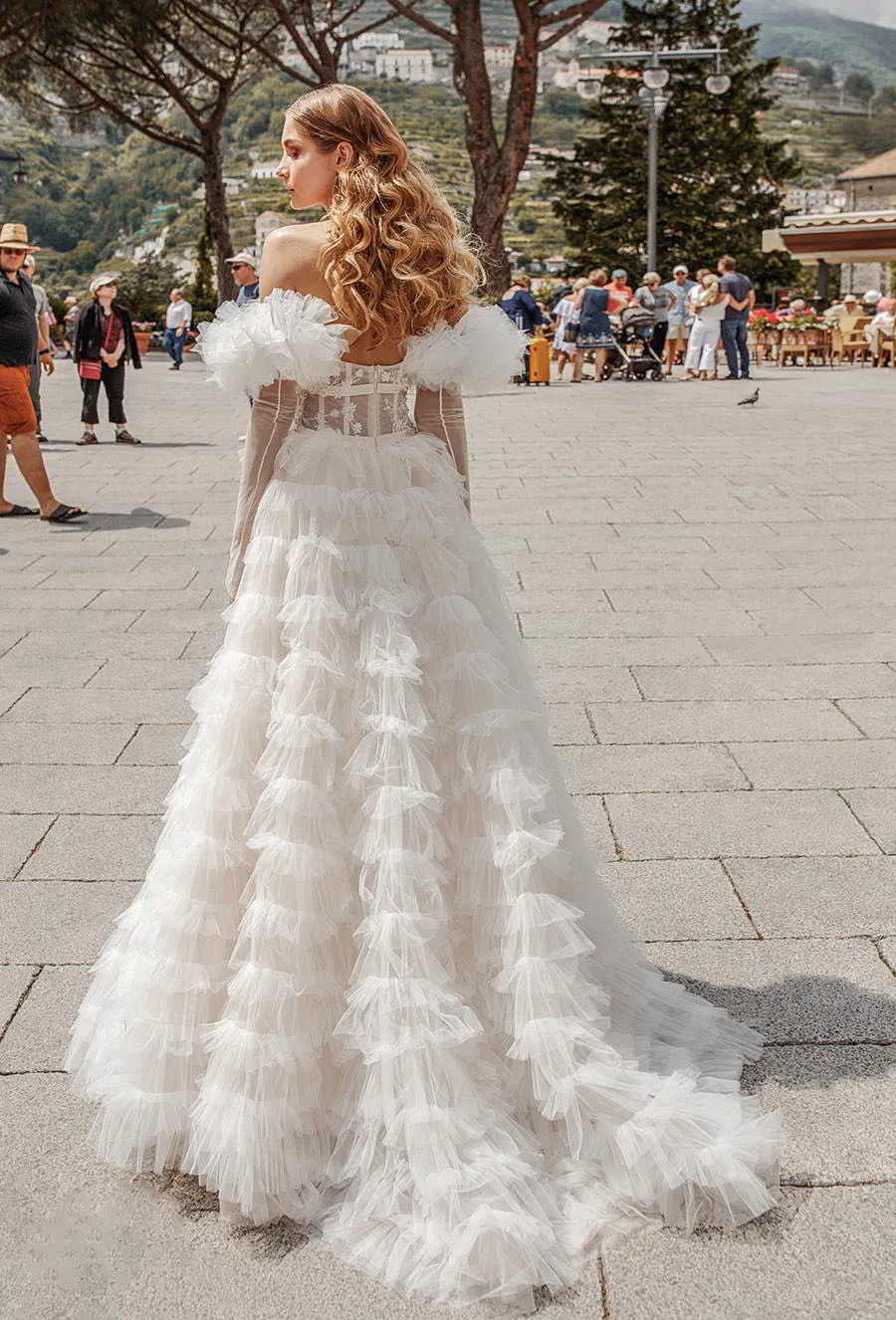 katherine-joyce-2019-bridal-long-sleeves-off-the-shoulder-sweetheart-neckline-lightly-embellished-bodice-tiered-skirt-romantic-a-line-wedding-dress-short-train-6-bv