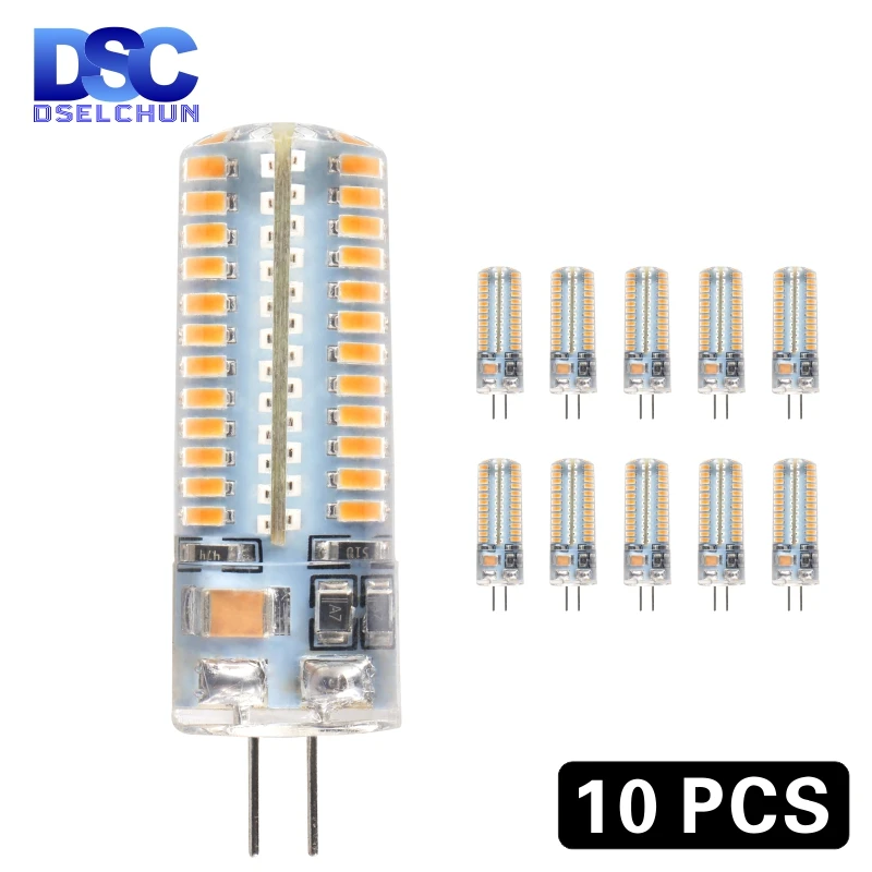 10 шт./лот G4 светодиодные лампы AC DC 12V 220V 1w 2w 3w 4w 5w заменить галогенные свет 360