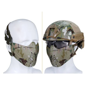 

Airsoftsports Tactical Half Face Mask Airsoft Paintball CS Military Style Masks Comfortable Adjustable Protective Tactics Mask