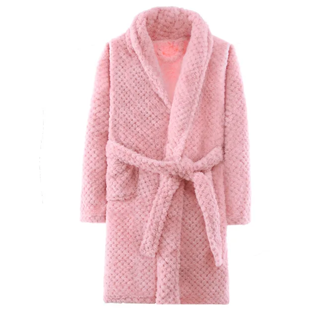 Autumn Winter Kids Sleepwear Robe 2020 Flannel Warm Bathrobe For Girls 4-18 Years Teenagers Children Pajamas For Boys 4