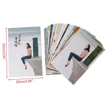 

30 Sheets Happyness Paintings Retro Vintage Postcard Christmas Gift Card Wish Poster Cards