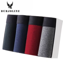 BURJOLINE 4 шт./лот Мужское нижнее белье хлопковые боксеры Мужские дышащие трусы однотонные шорты брендовые трусы B0007 BURJOLINE 4 шт./лот Мужское нижнее белье хлопковые боксеры Мужские дышащие трусы однотонные шорты брендовые трусы B0007
