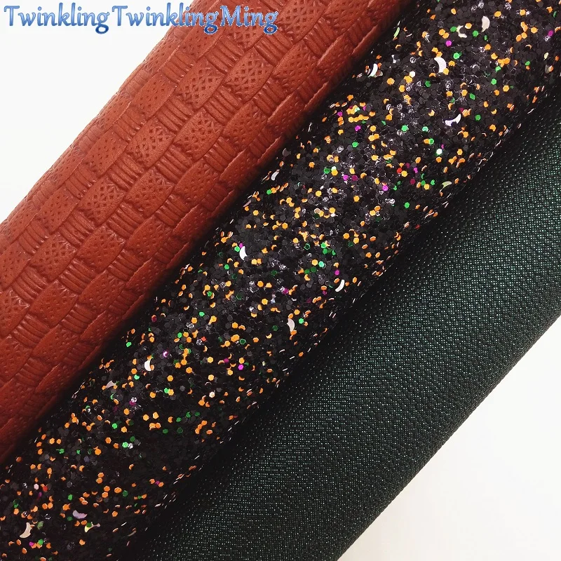 Mixed Color Glitter Fabric, Weaving Faux Fabric, Synthetic Leather Fabric Sheets For Bow A4 21x29CM Twinkling Ming XM914