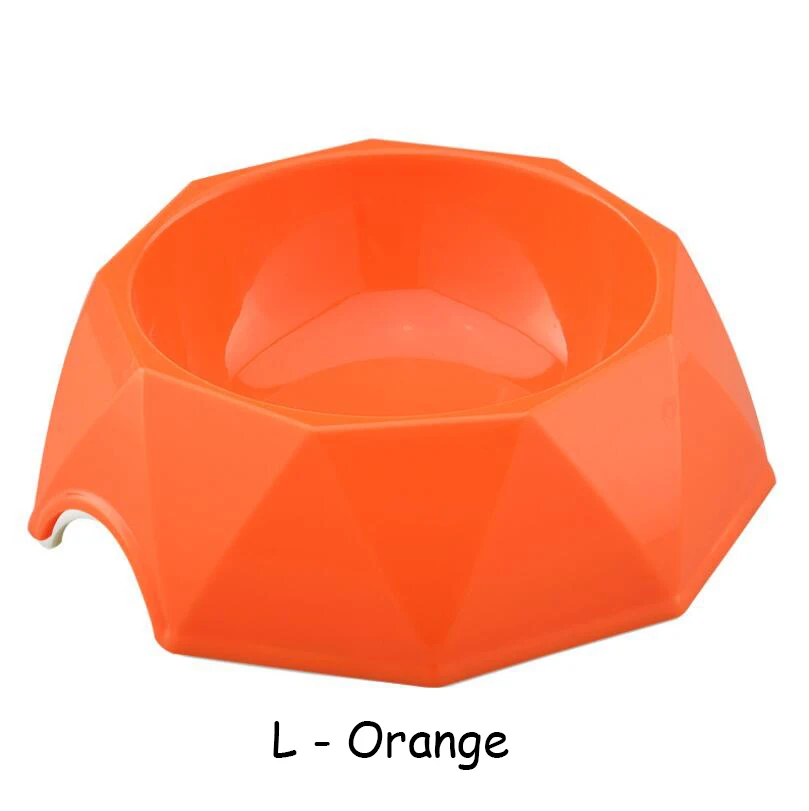 LargeOrange TECHOME новая ромбовидная миска для животных S/M/L хорошего качества пластиковая кормушка для домашних животных миска для кошек и собак одинарная миска для еды Нескользящая кормушка для воды - Цвет: LargeOrange