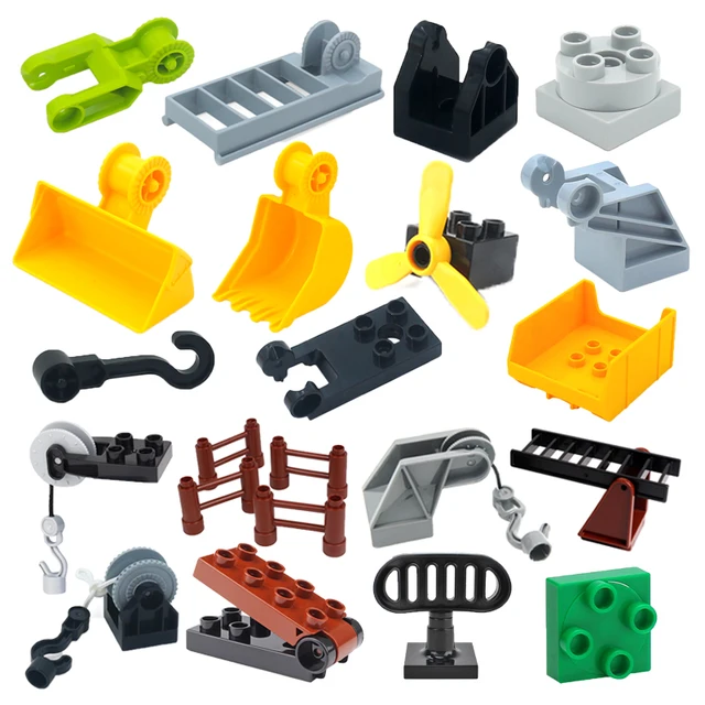 Creativity Big Size Building Blocks Construction Mechanical Accessories Hook Ladder Compatible Bricks Assemble Toys For Children 1