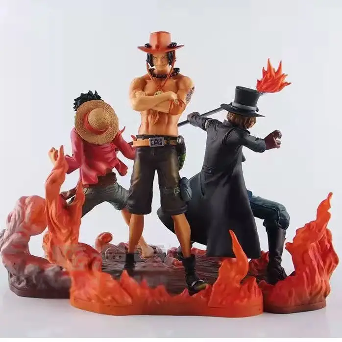  LIANGLIDE One Piece Anime Figure,Monkey D Luffy,Portgas D  Ace,Sabo Brotherhood Figure,One Piece Figure Anime Statues Realistic  Character Model Toy : Toys & Games