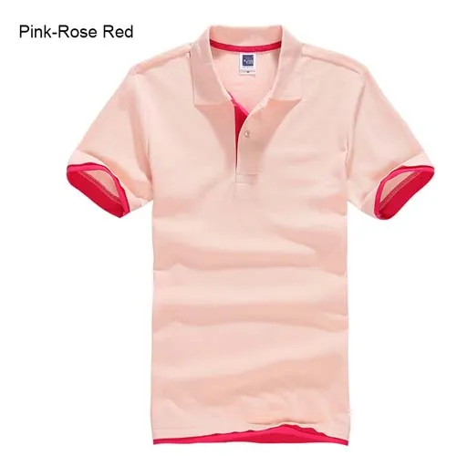 Zogaa новая брендовая мужская рубашка поло высокого качества Мужская хлопковая рубашка с коротким рукавом Бренды майки летние мужские s рубашки поло плюс размер - Цвет: pink Rose red